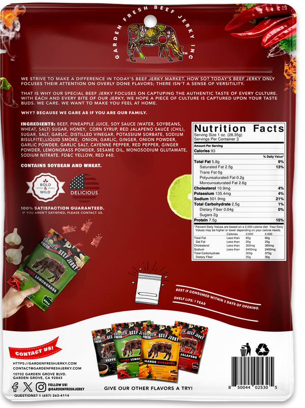 Red Jalapeño - Garden Fresh Beef Jerky